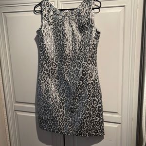 Biscotti animal print silver dress sz 16